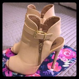 Nude booties- size 7